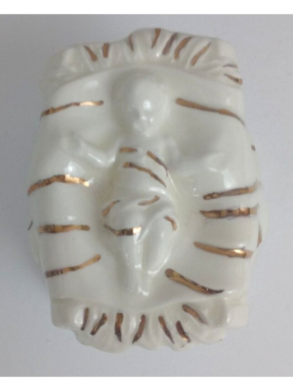 1968 Holland Mold Christmas Nativity Off White & Gold 2.75" Baby Jesus